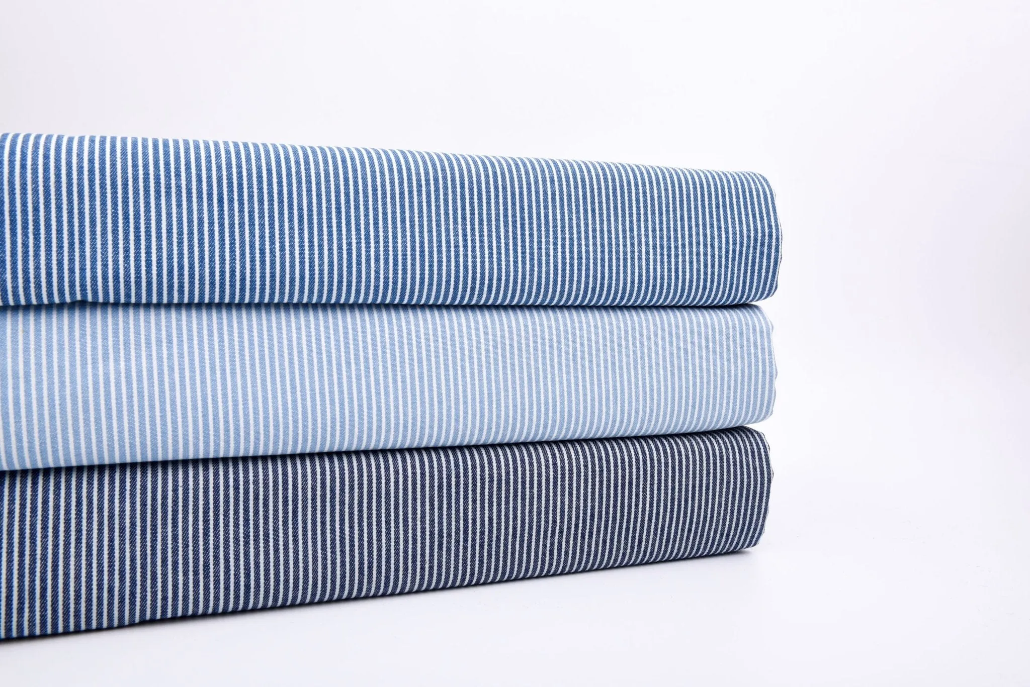 8oz Anthracite Stripe Washed Denim Fabric