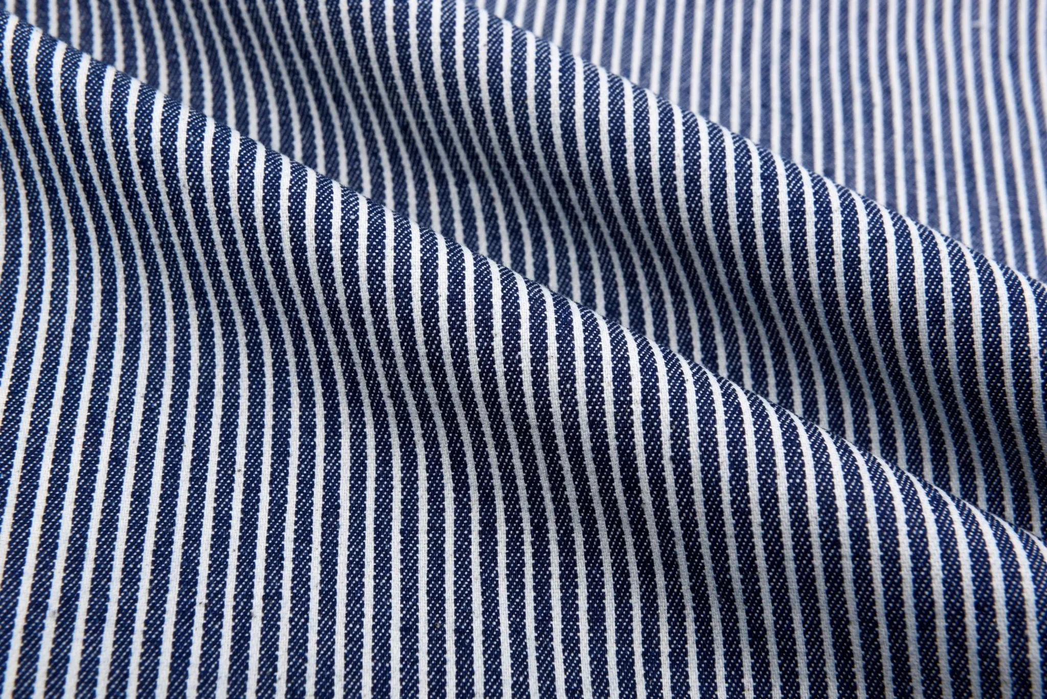 8oz Anthracite Stripe Washed Denim Fabric