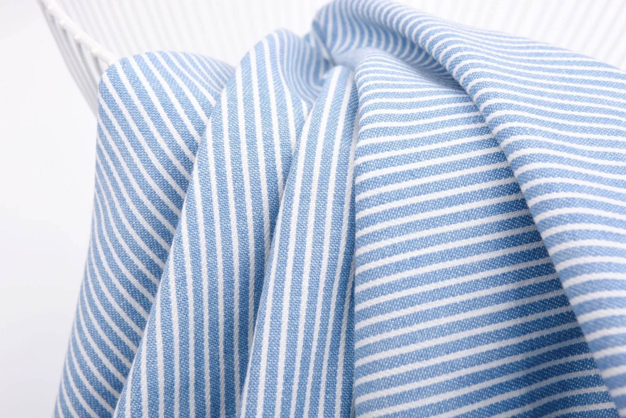 8oz Anthracite Stripe Washed Denim Fabric