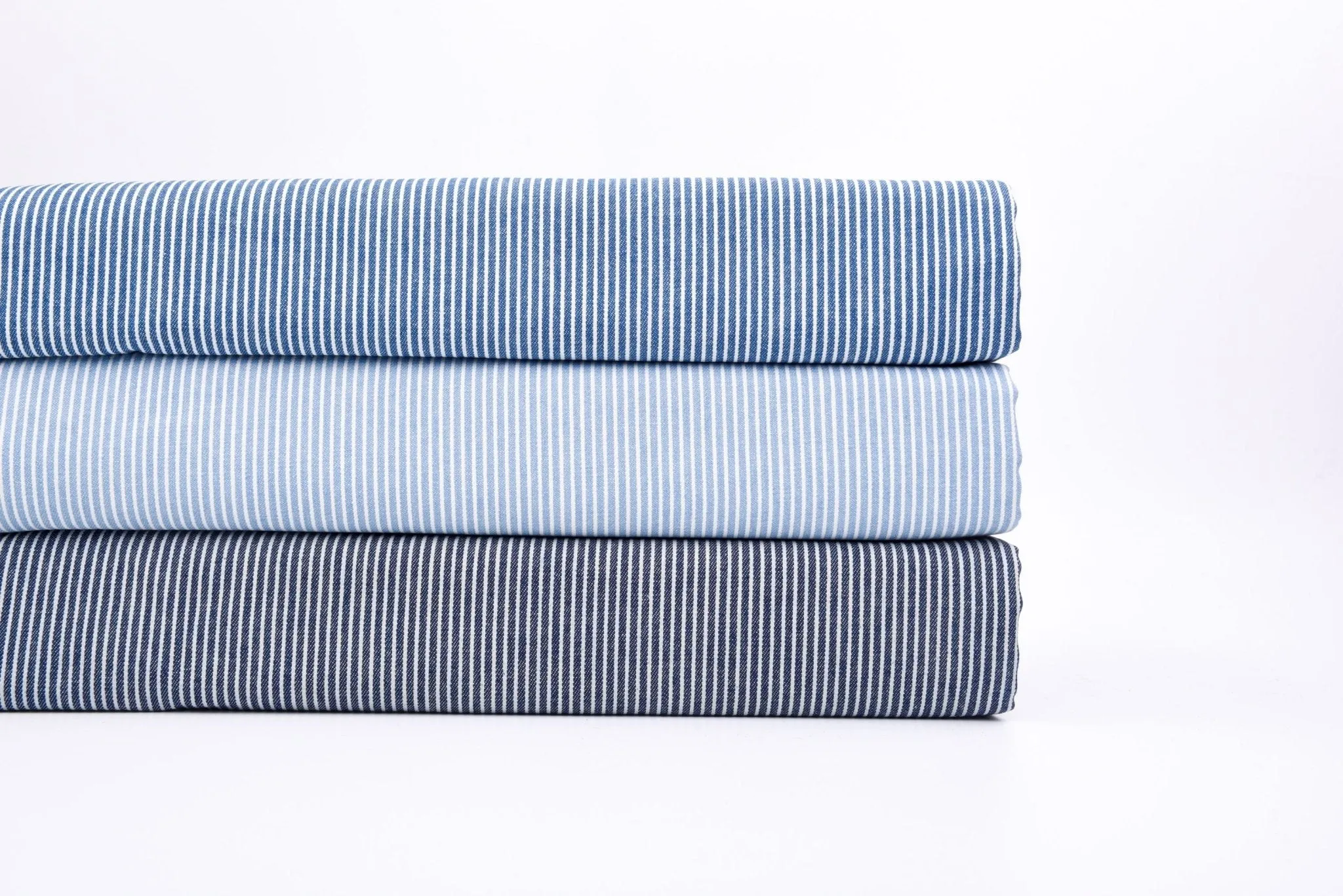 8oz Anthracite Stripe Washed Denim Fabric