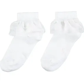 A DEE - Frill Ankle Sock - White