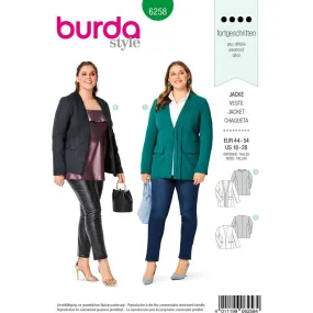 Burda Style Pattern B6258 Women's Jackets, Princess Seamed and Lined