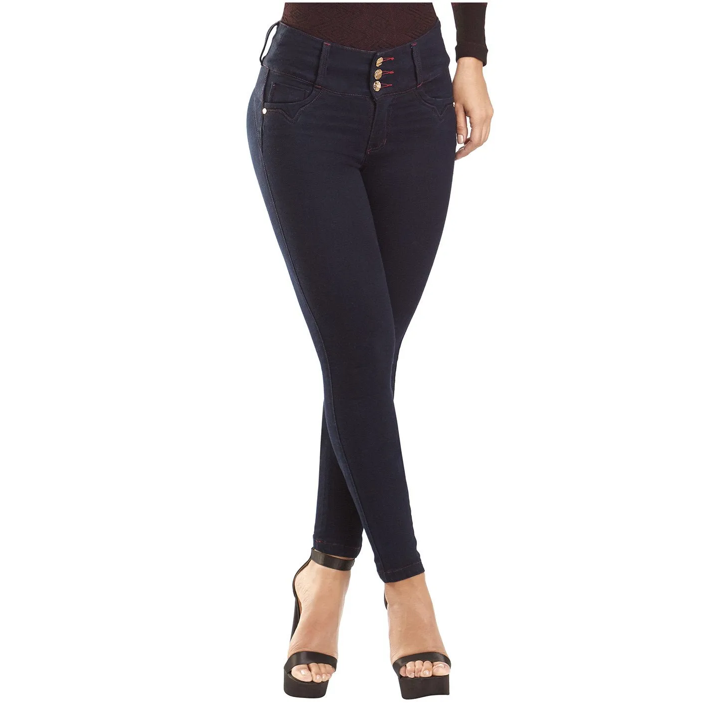 Colombian Mid Rise Skinny Jeans for Women LT.Rose CS3003