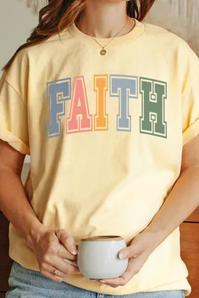 Colorful Arched Faith Short Sleeve Relaxed Fit T-Shirt