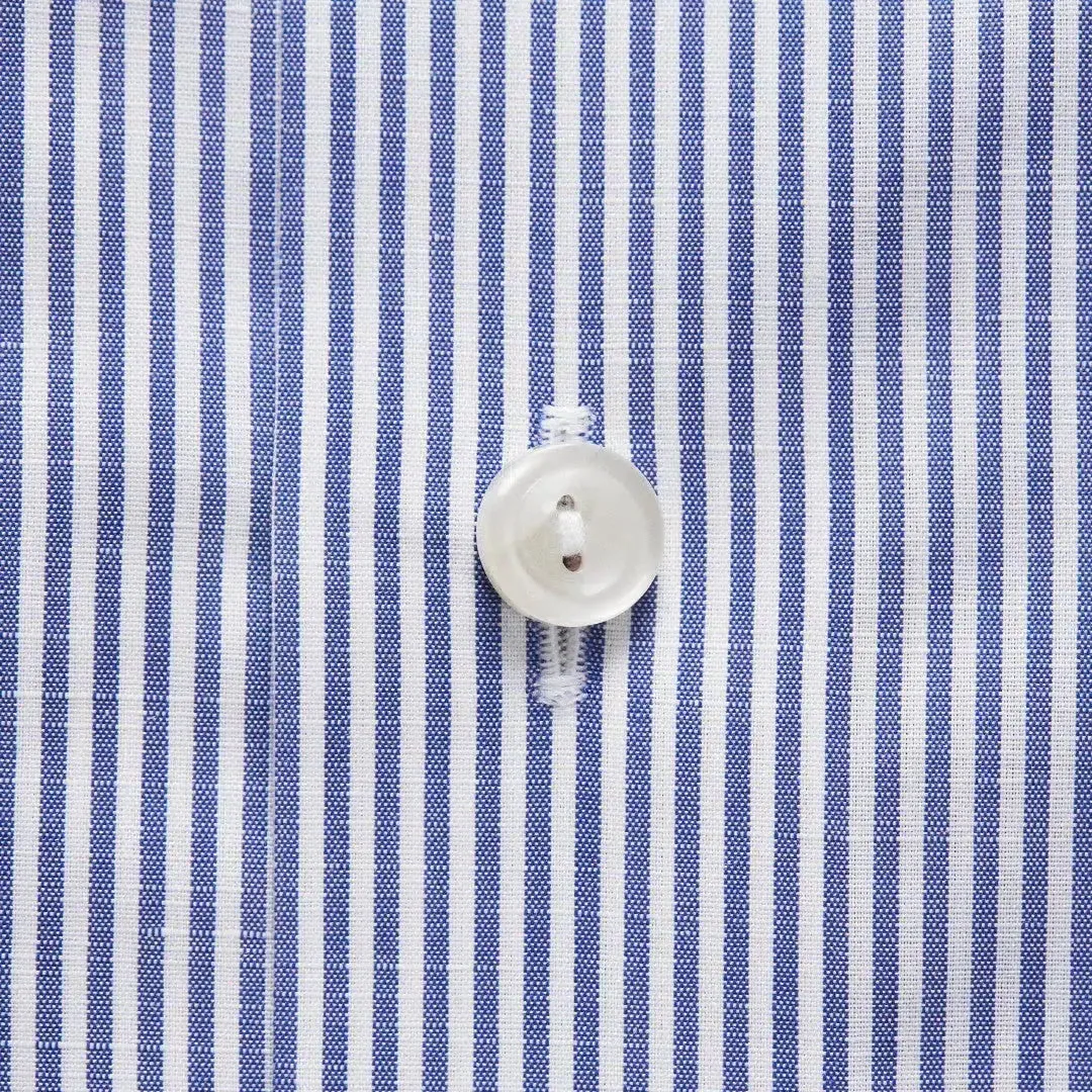 ETON Classic Fit Bengal Stripe Shirt Mid Blue