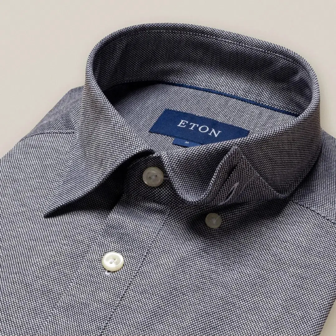 Eton Classic Fit Pique Polo Shirt Navy Blue