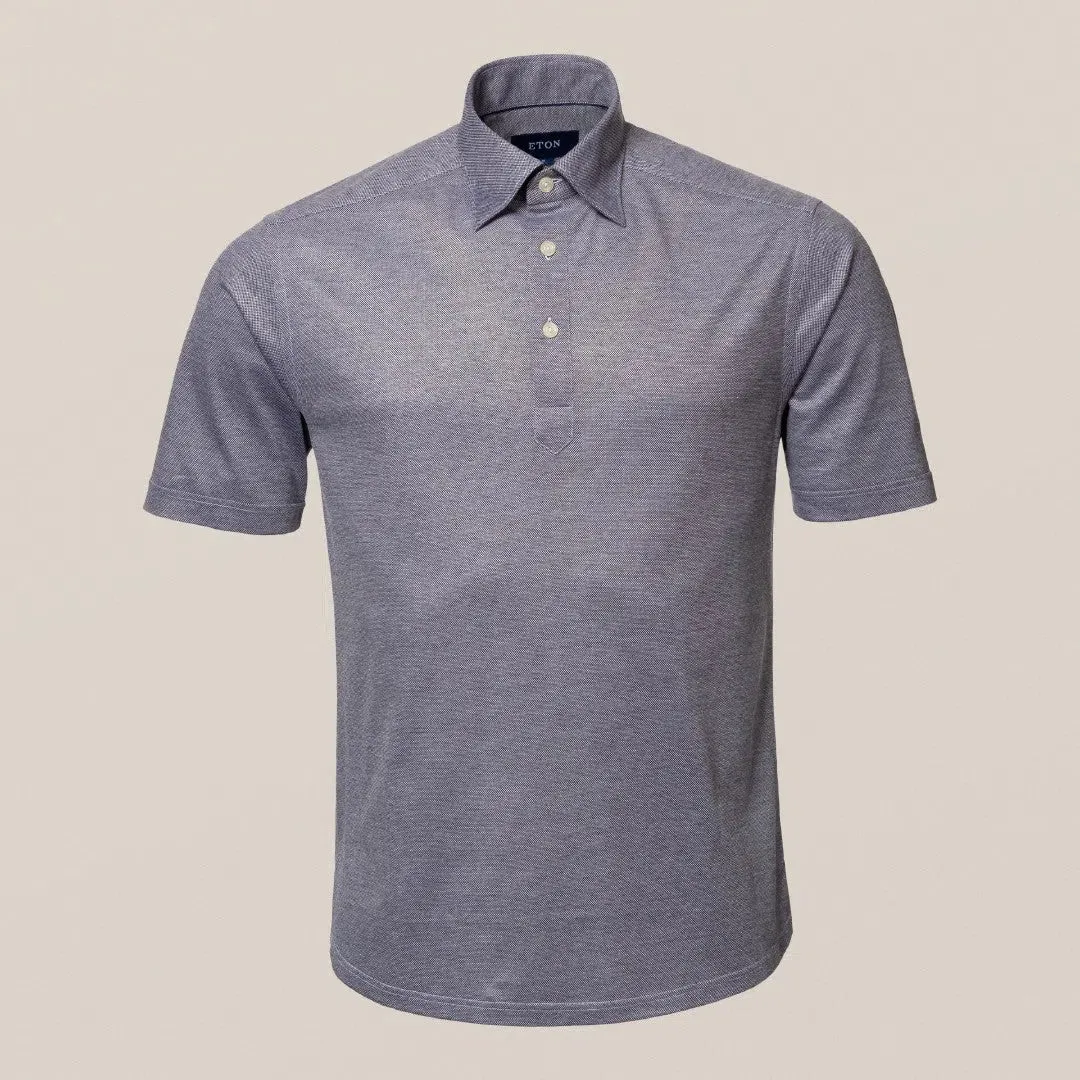 Eton Classic Fit Pique Polo Shirt Navy Blue