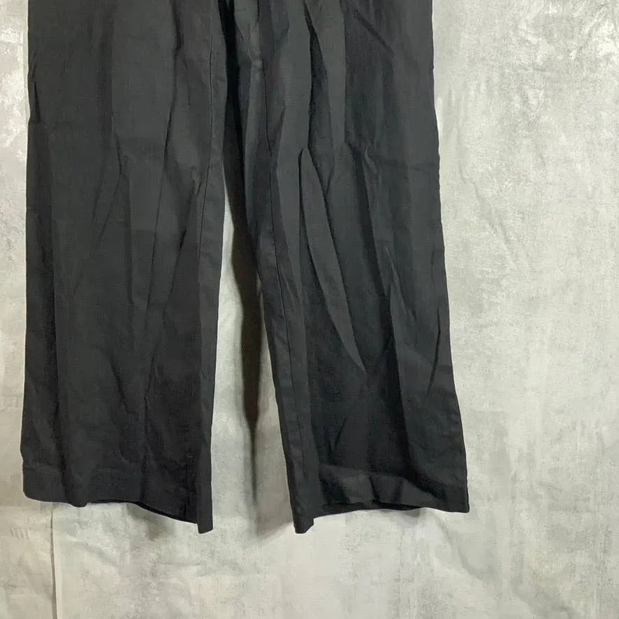 INC INTERNATIONAL CONCEPTS Women's Deep Black High-Rise Utility Wide-Leg Pants