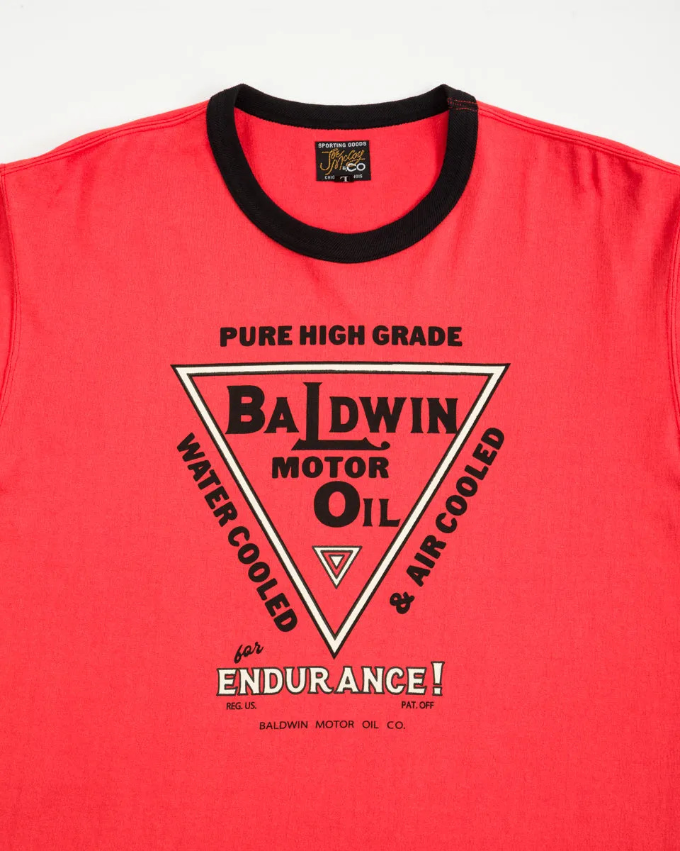 Joe McCoy Tee / Baldwin Motor Oil - Scarlet/Black