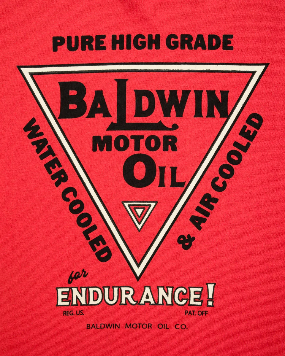 Joe McCoy Tee / Baldwin Motor Oil - Scarlet/Black