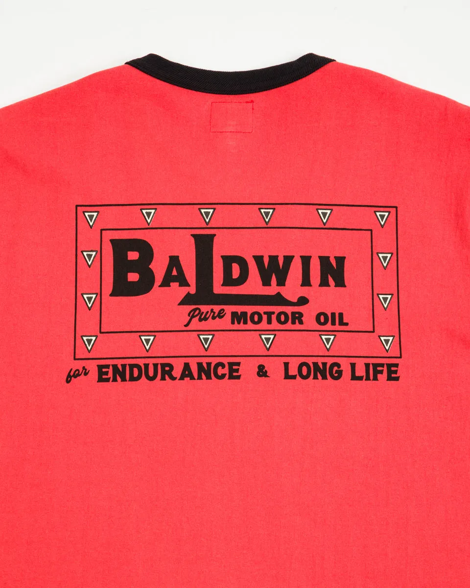 Joe McCoy Tee / Baldwin Motor Oil - Scarlet/Black