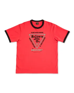 Joe McCoy Tee / Baldwin Motor Oil - Scarlet/Black