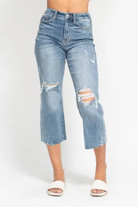 Judy Blue High Waist Destroy Crop Leg Jean