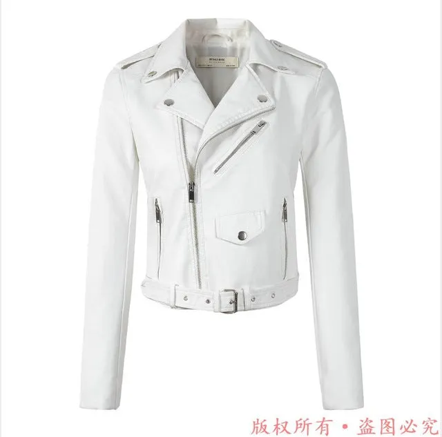 New Arrival 2020 brand Winter Autumn Motorcycle leather jackets yellow leather jacket women leather coat  slim PU jacket Leather