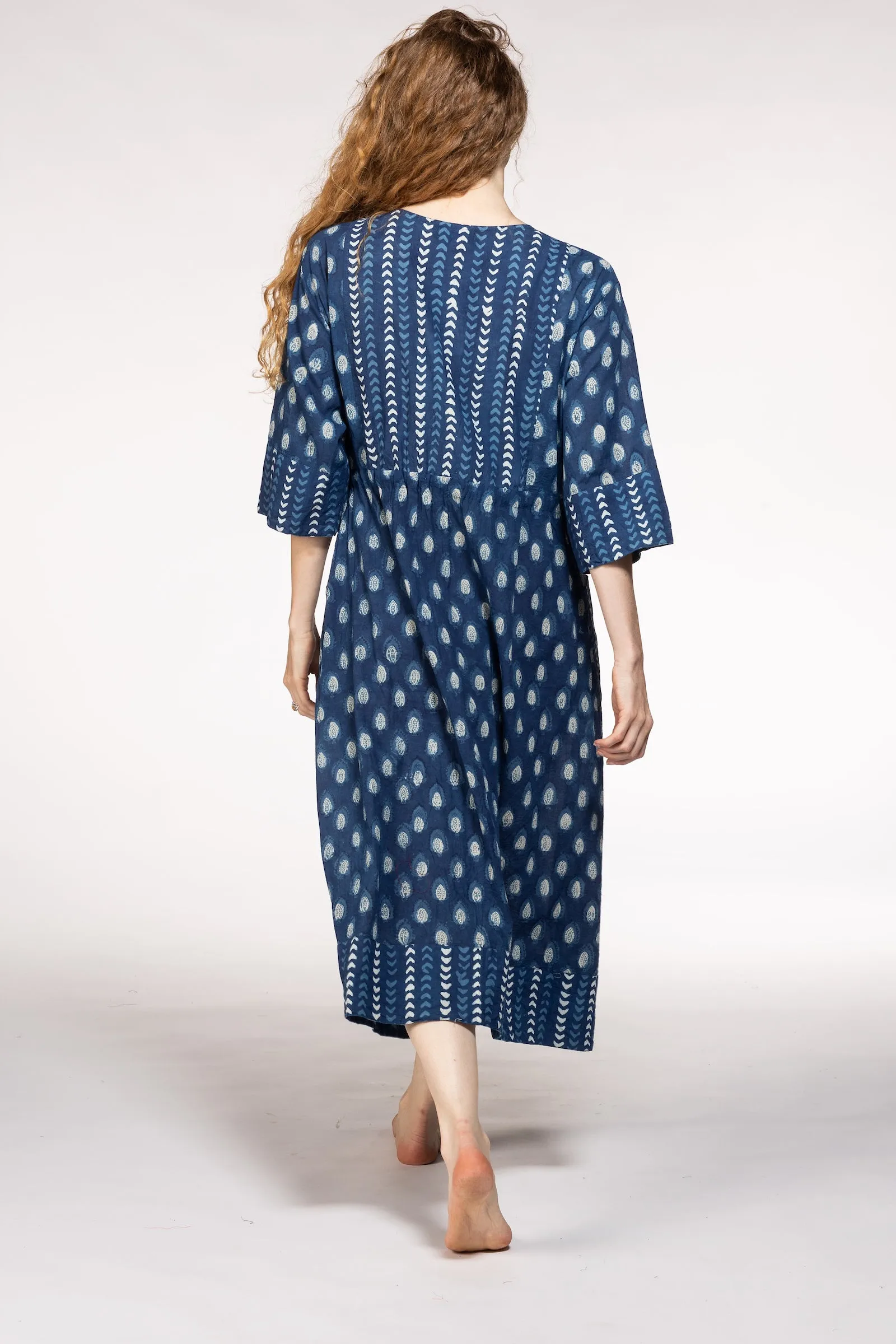 New Prem Pocket  Dress Hand Block Printed in Pure Cotton SS24