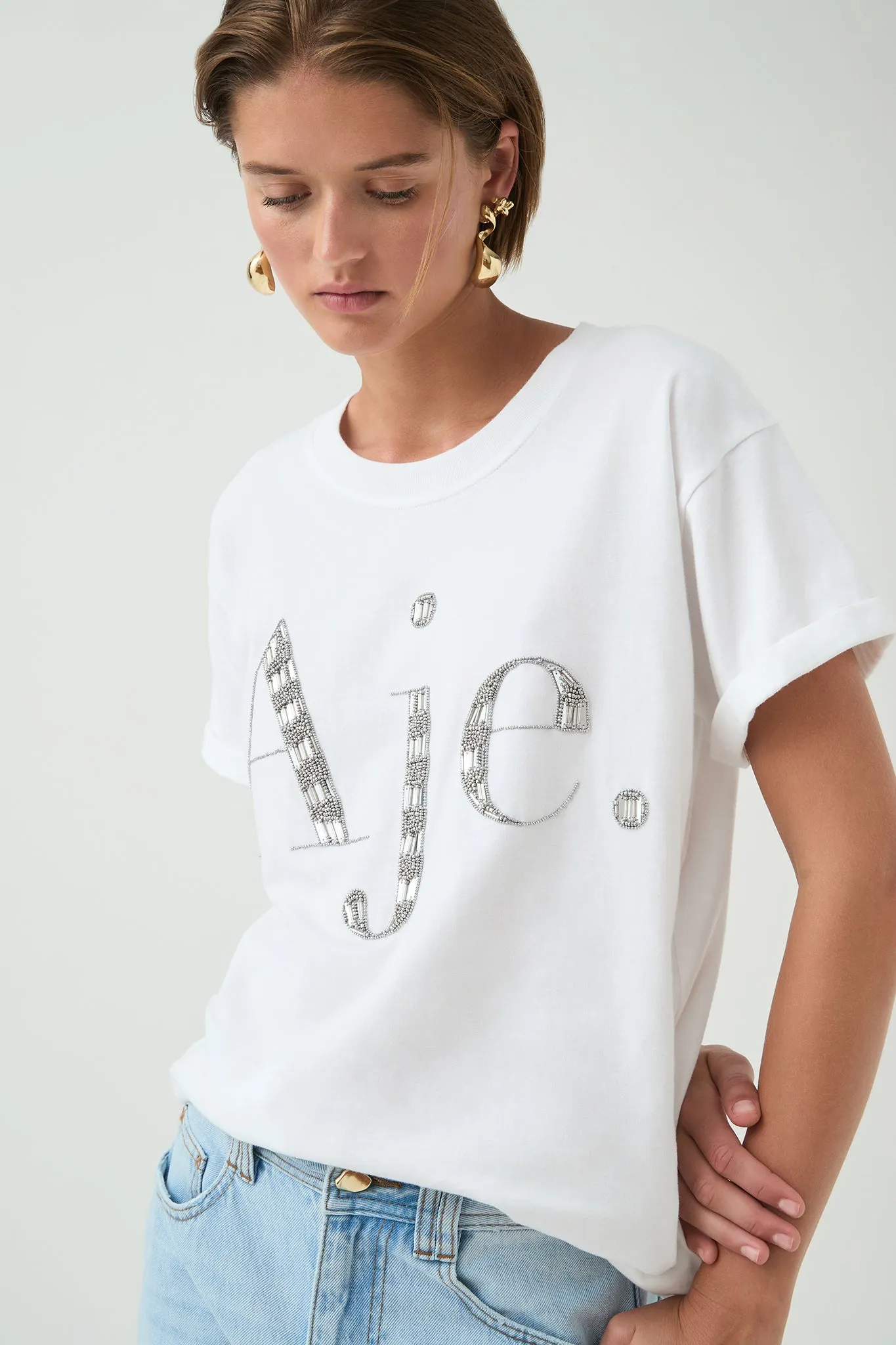 Skyscape Embellished Logo Tee