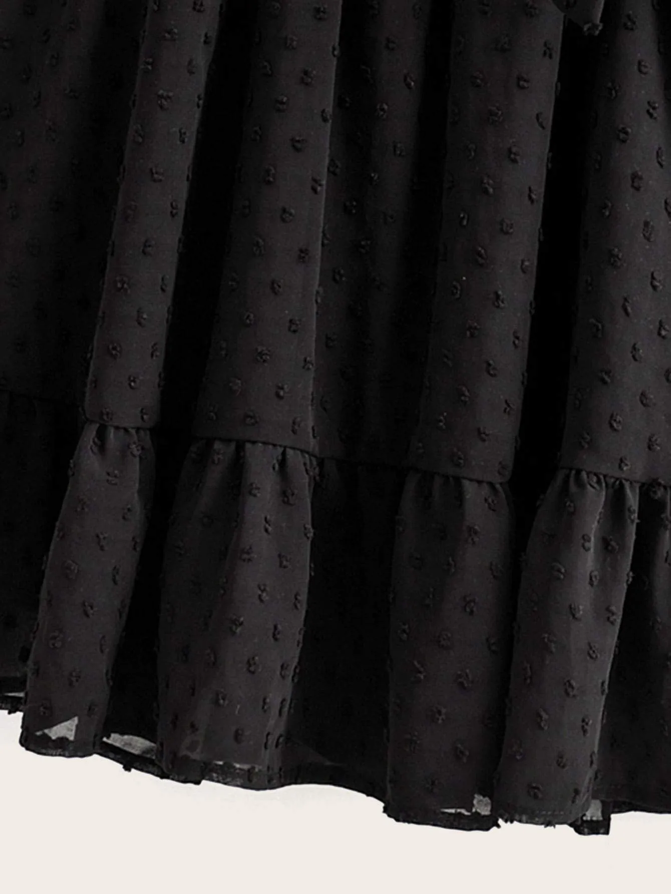 Swiss Dot Bow Side Wrap Dress