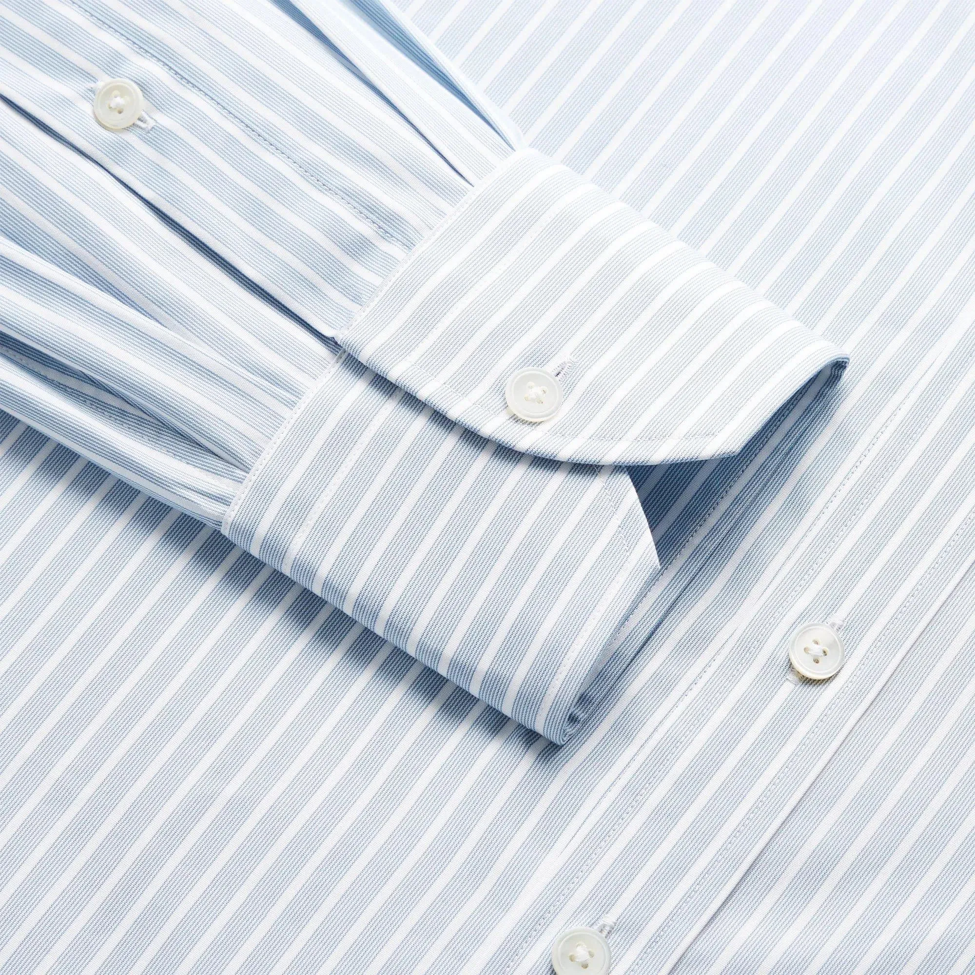Thomas Pink Classic Fit Formal Superior Broken Stripe Shirt Blue/White