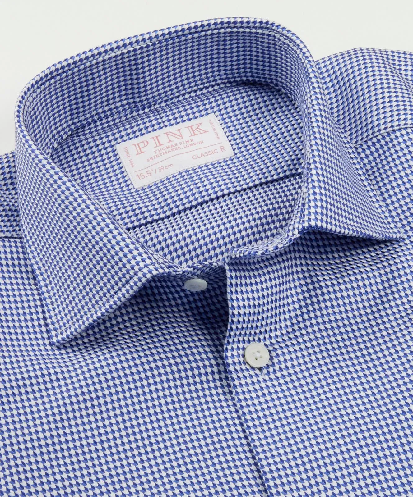 Thomas Pink Classic Fit Geometric Formal Shirt Deep Blue/White