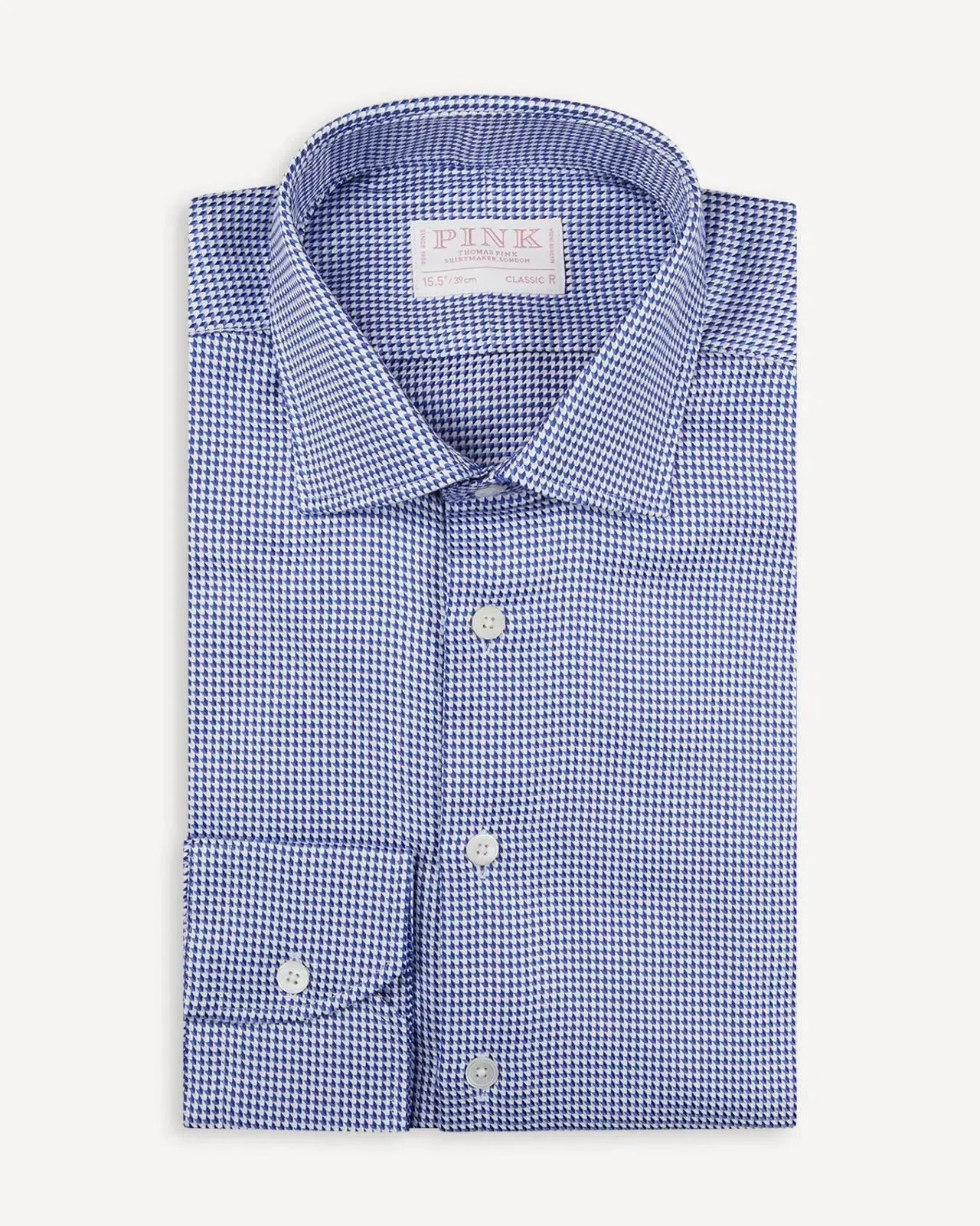 Thomas Pink Classic Fit Geometric Formal Shirt Deep Blue/White