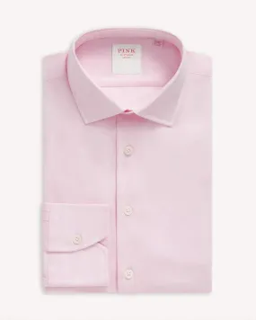 Thomas Pink Plain Poplin Shirt Pink