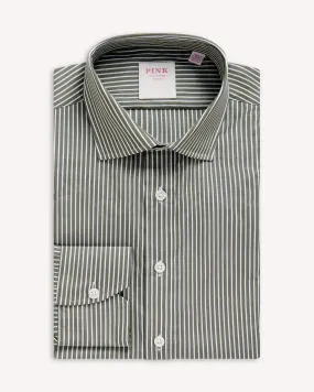 Thomas Pink Poplin Stripe Shirt Green White