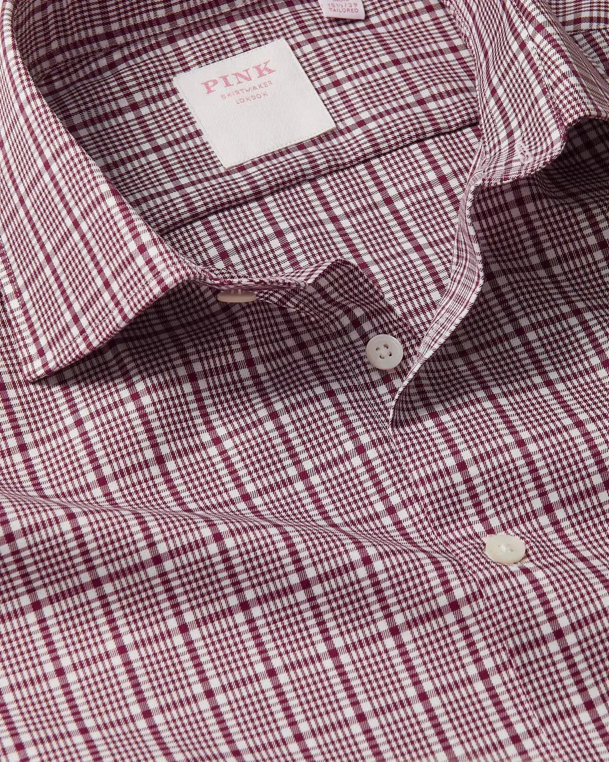 Thomas Pink POW Royal Twill Shirt Burgundy White