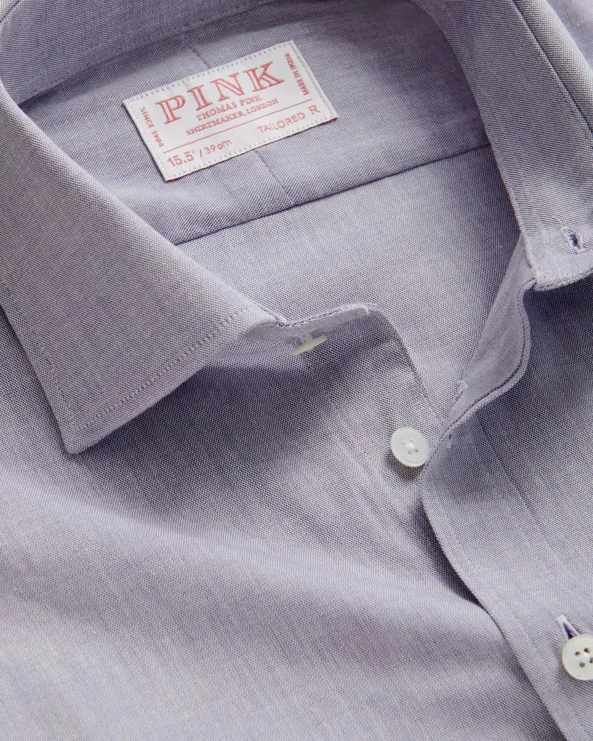 Thomas Pink Tailored Fit Formal Plain Chambray Shirt Lilac
