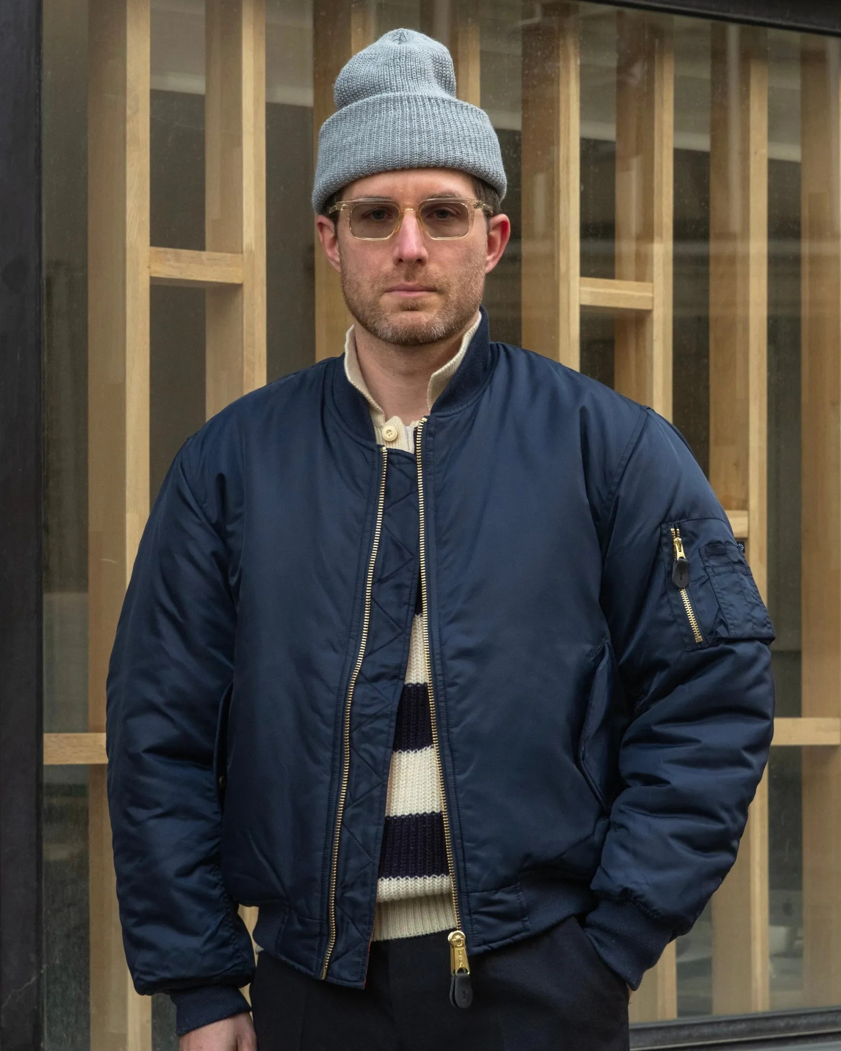 USA BOMBER MA1 BLUE